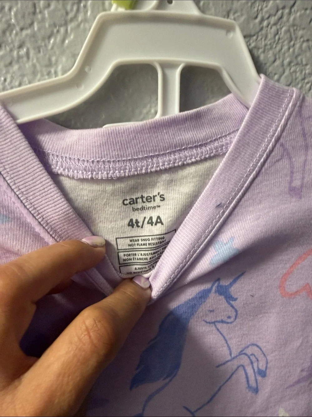 Carter's Lavender Unicorn & Rainbow Pajama Set